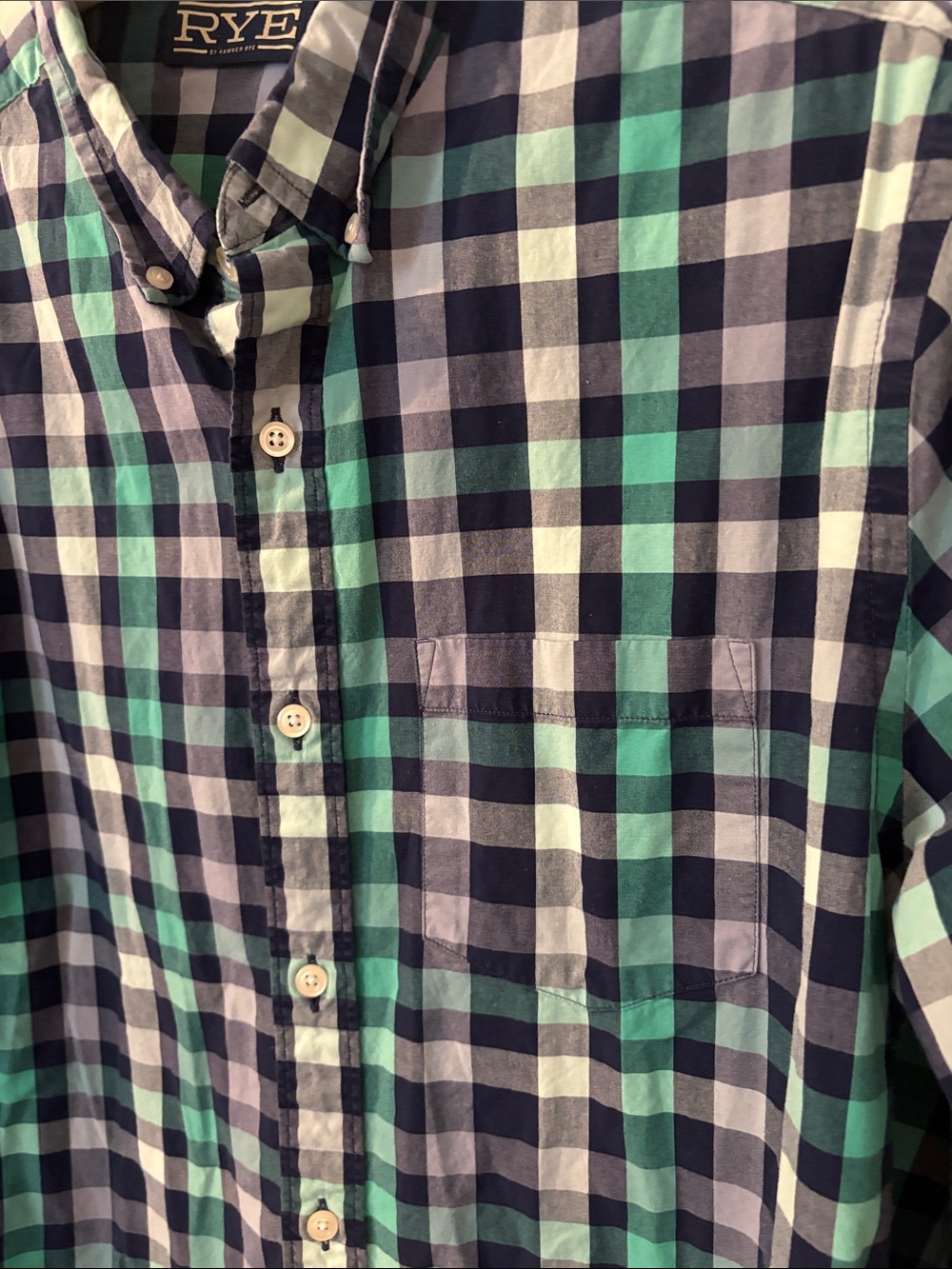 Rye checked button up